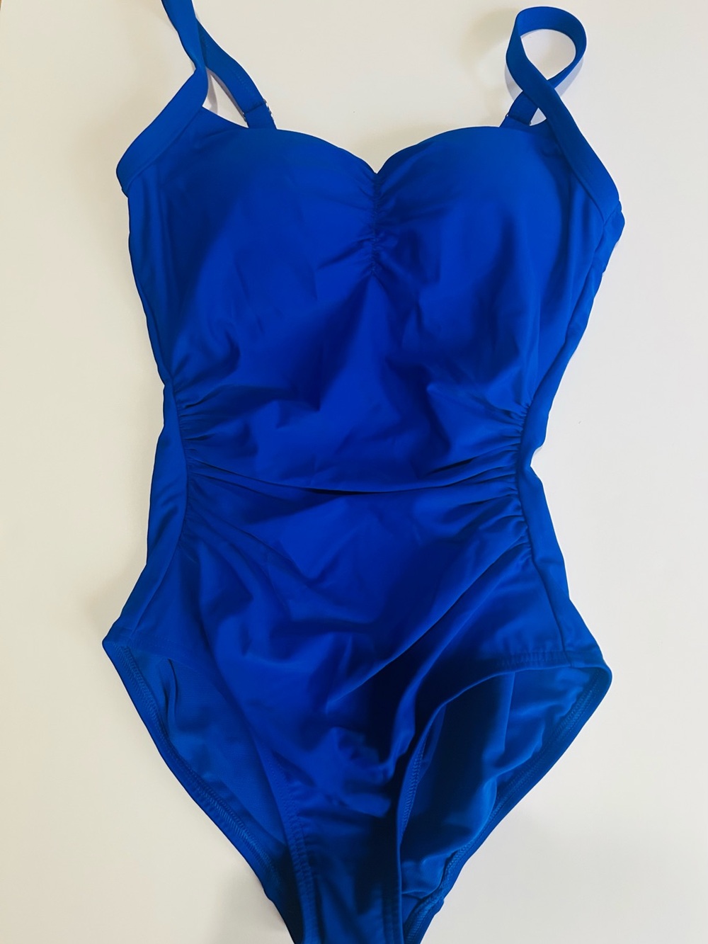 Lands' End Women’s Tummy Control Bright Royal Blue One-Piece Bathing Suit